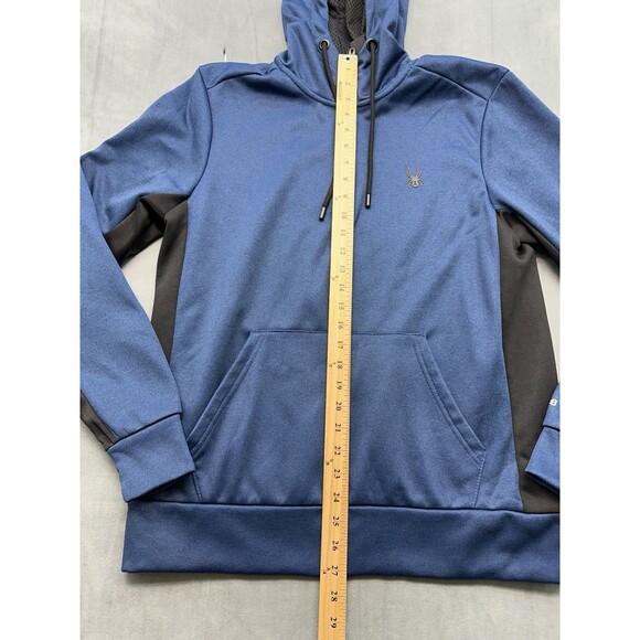 Spyder Active Hooded Sweatshirt Men's Medium Blue ProWeb Drawstring Breathable - Picture 6 of 8
